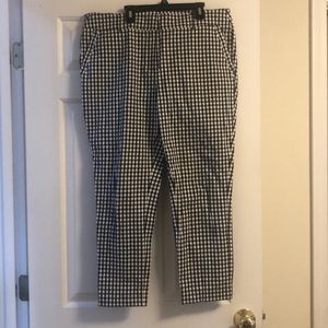 Black and white gingham checked pants